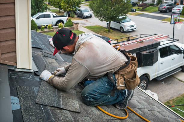 Professional Flat Roof Repair technician working in Stoutsville, OH